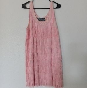 Hell Bunny Fringe pink  flapper 1920s dress